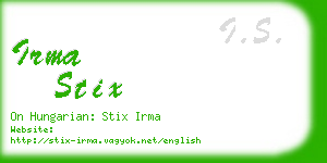 irma stix business card